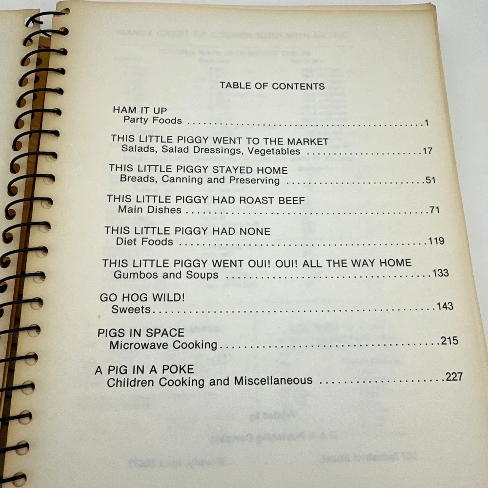 Lets Pig Out Cookbook Louisiana Southern Cajun Recipes Spiral Vintage 1985